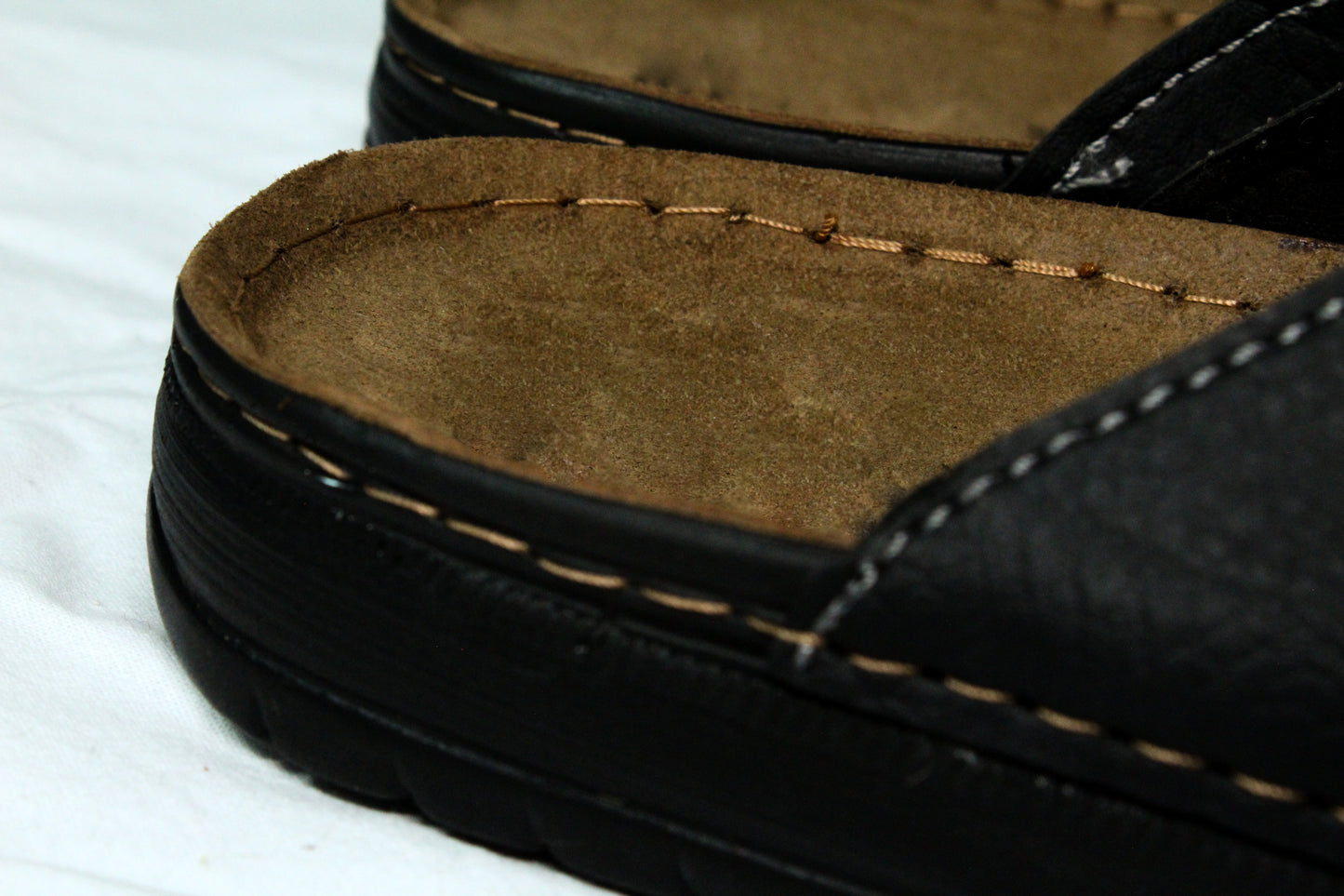 Black Leather Clogs