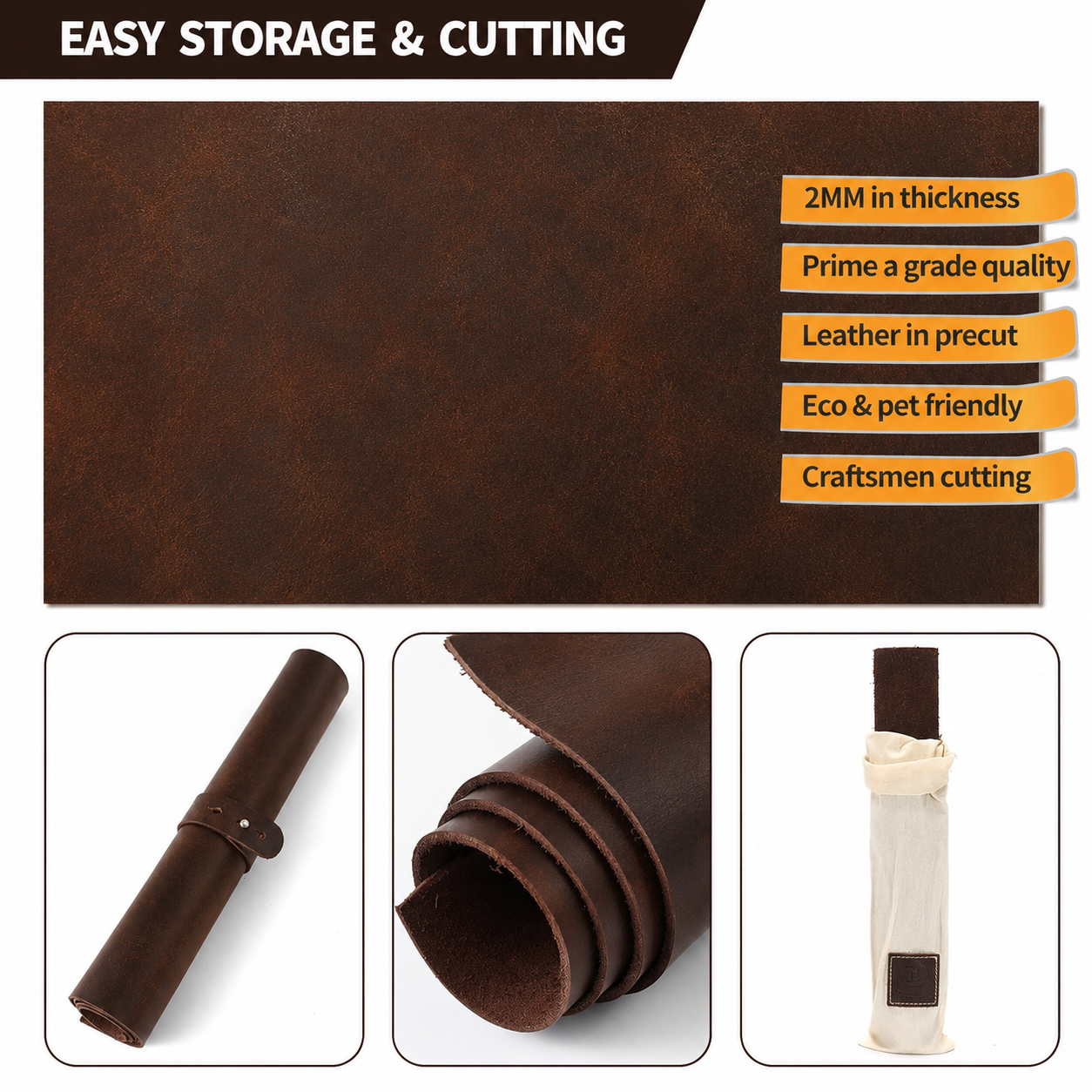 Matte Leather Sheets for Crafts