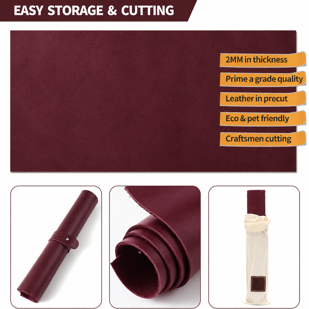 Matte Leather Sheets for Crafts