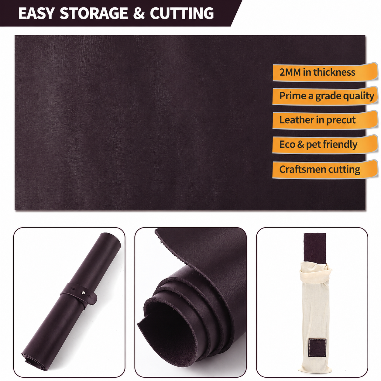 Matte Leather Sheets for Crafts