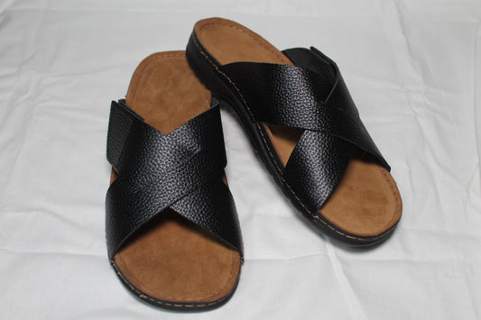 Black Leather Clogs
