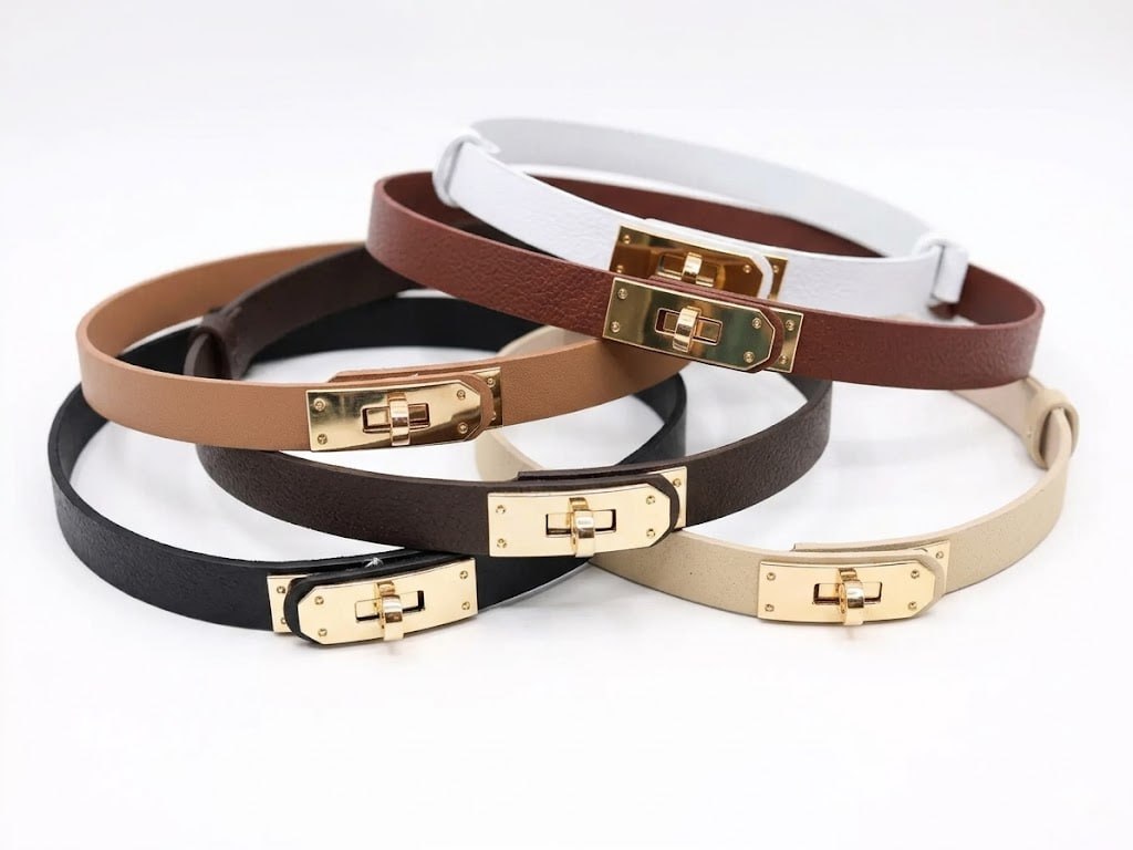 Slim Lock Belt – Gold Buckle