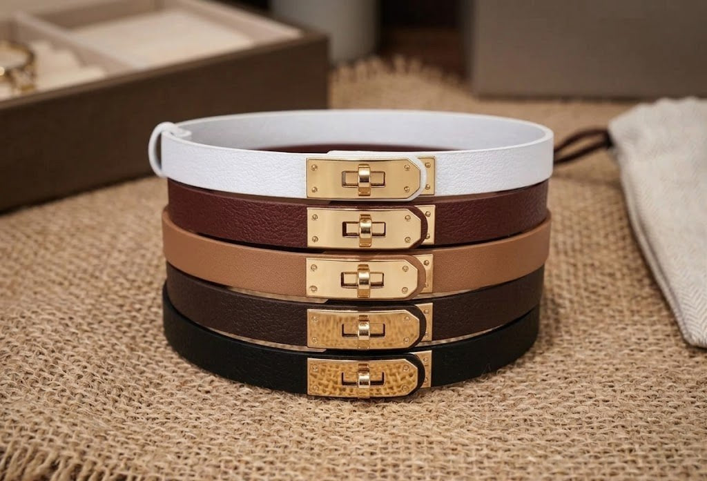 Slim Lock Belt – Gold Buckle