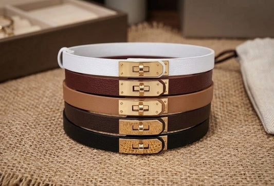 Slim Lock Belt – Gold Buckle