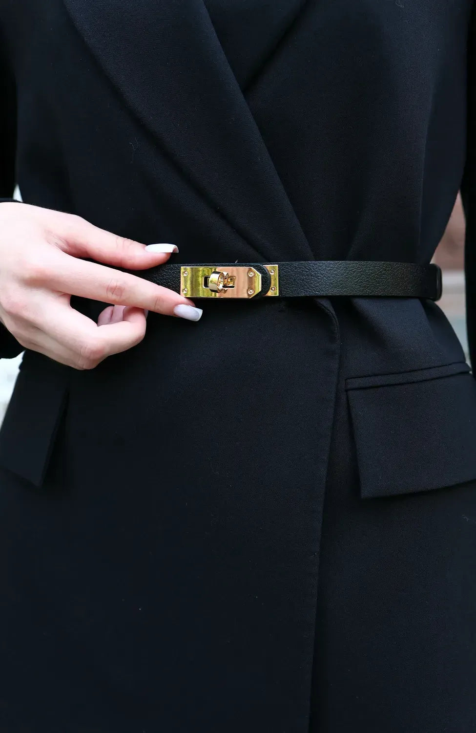 Slim Lock Belt – Gold Buckle