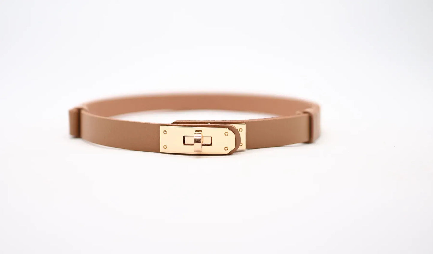 Slim Lock Belt – Gold Buckle